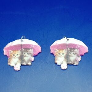 Cute Kitten Umbrella Earrings